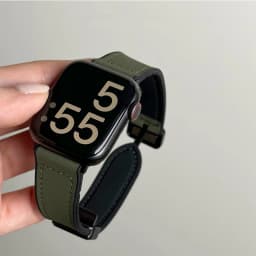 Leather+Silicone Strap For Apple Watch Band Ultra 49mm 44mm 45mm 41mm 46mm 40mm 42mm Magnetic Bracelet iwatch Series 10 9 8 7 6