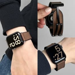 Leather+Silicone Strap For Apple Watch Band Ultra 49mm 44mm 45mm 41mm 46mm 40mm 42mm Magnetic Bracelet iwatch Series 10 9 8 7 6