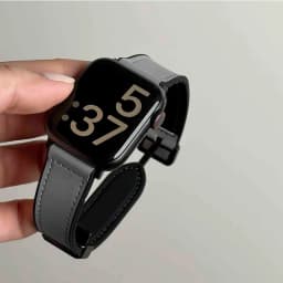 Leather+Silicone Strap For Apple Watch Band Ultra 49mm 44mm 45mm 41mm 46mm 40mm 42mm Magnetic Bracelet iwatch Series 10 9 8 7 6