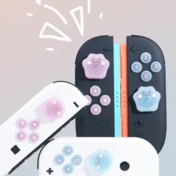 Cute Bling Silicone Soft D-pad Button ABXY Key Sticker Skin Case For Switch 2/NS Oled Joy-con Thumb Stick Grip Cap Cover