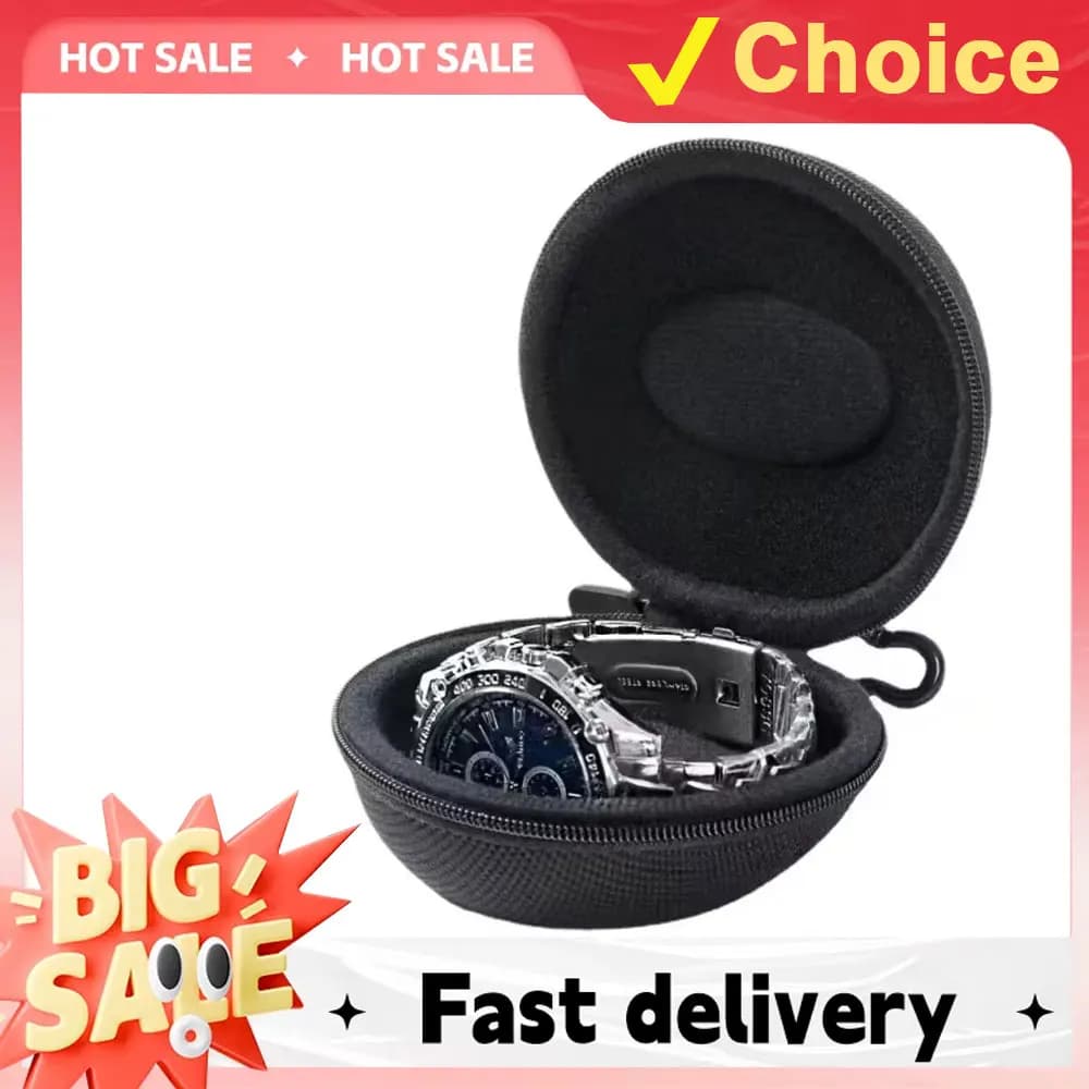 Portable EVA Single Watch Travel Case Watch Storage Organizer Box Watch Holder Waterproof for Smartwatches Zippered Container
