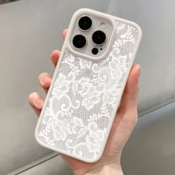 Vintage White Lace Floral Phone Case for iPhone 18 Pro 17 16 15 14 13 11 12 13 Pro Max 16E Air X XR XS 7 8 Plus Protective Cover