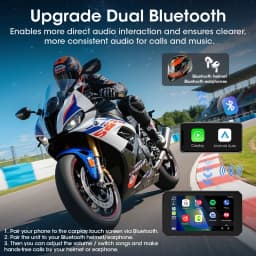 Jansite Dual Bluetooth Motorcycle Carplay Screen Navigation GPS Display IP67 Waterproof Support Helmet Intercom Moto Accessories