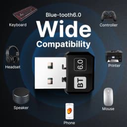 Bluetooth Adapter USB Bluetooth 6.0 5.4 for PC Dongle Wireless Mouse Keyborad Music Audio Receiver USB Transmitter