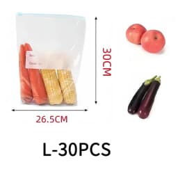 45PCS Food Storage Leakproof Reusable Stand Up Zip Shut Bags Cup Fresh Food Storage Bag Refrigerator Fresh Wrap