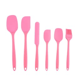 Silicone Kitchenware 6-Piece Set, Cream Scraper, Spatula, Oil Brush, Size Scraper Set Baking Tool, Non-Integrated Hand