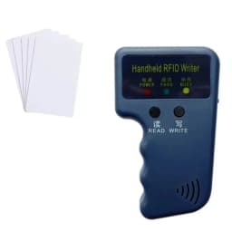 Repetitive Handheld 125KHz EM4100 5200 RFID ID Card Writer Copier Duplicator Programmer + 2pcs T5577 Rewritable Keyfobs Tags