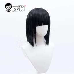 Qiao Ling Cosplay Wig Devil Game Time Agent Cosplay HSIU Black Short Hair Free Brand Wig Cap Time Agent Wig