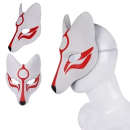 Pu Leather Japanese Kitsune Foxes Masks Japanese Anime Cosplay Halloween Party Costume Props with Elastic Be