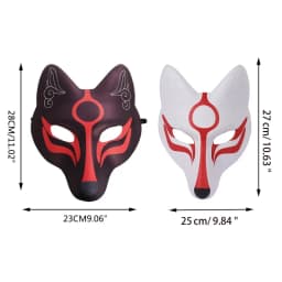 Pu Leather Japanese Kitsune Foxes Masks Japanese Anime Cosplay Halloween Party Costume Props with Elastic Be