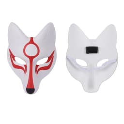 Pu Leather Japanese Kitsune Foxes Masks Japanese Anime Cosplay Halloween Party Costume Props with Elastic Be