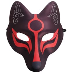 Pu Leather Japanese Kitsune Foxes Masks Japanese Anime Cosplay Halloween Party Costume Props with Elastic Be