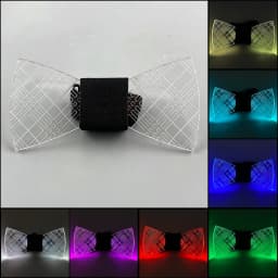 LED Acrylic Bow Tie Light up LED Men Bow Tie Luminous Bow Tie Costume Men Ties DJ Dance Glow Decoration Novelty Gift LED Cravat