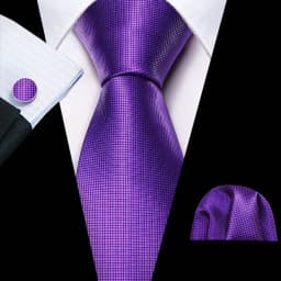 New Fashion Light Purple Ties For Men Wedding NeckTies Hanky Cufflinks Set Groom Business Lilac Lavender Gift