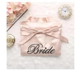 Bride Bridesmaid Wedding Robe Embroidery Kimono Bathrobe Gown Nightgown Casual Satin Short Women Sexy Nightwear Sleepwear