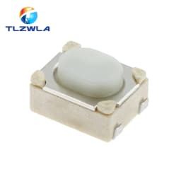 100PCS DC12V 50mA Micro Button Tact Switch SMD 4Pin 3X4X2.5MM White Tactile Tact Push Button Micro Switch Momentary 3*4*2.5mm