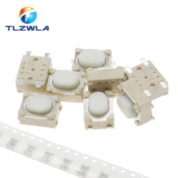 100PCS DC12V 50mA Micro Button Tact Switch SMD 4Pin 3X4X2.5MM White Tactile Tact Push Button Micro Switch Momentary 3*4*2.5mm