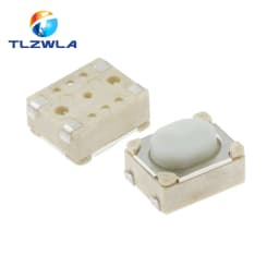 100PCS DC12V 50mA Micro Button Tact Switch SMD 4Pin 3X4X2.5MM White Tactile Tact Push Button Micro Switch Momentary 3*4*2.5mm