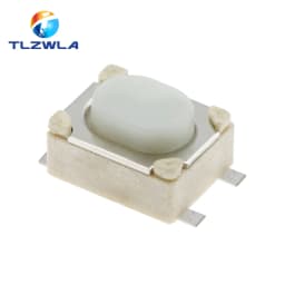 100PCS DC12V 50mA Micro Button Tact Switch SMD 4Pin 3X4X2.5MM White Tactile Tact Push Button Micro Switch Momentary 3*4*2.5mm