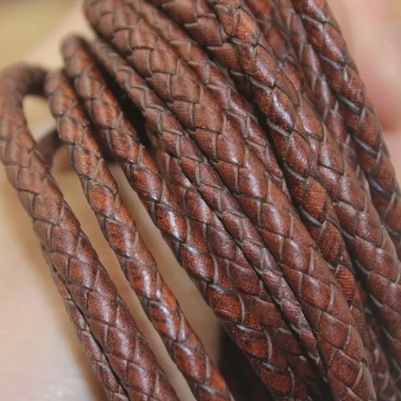 1-2 Meter 3 4 5 6 8mm Braided Retro Genuine Leather Cord Straps Leather Rope Strings for DIY Bracelet Necklace Jewelry Making