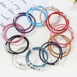 BAOPON Dropshipping High Quality 9 Colors Leather Chain Charm Bracelets with DIY Fine Bracelet for Women Girls Jewelry Gift
