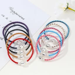 BAOPON Dropshipping High Quality 9 Colors Leather Chain Charm Bracelets with DIY Fine Bracelet for Women Girls Jewelry Gift