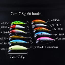1pcs Artificial Bait Fishing Lures Minnow Crankbaits Bass Baits Wobblers Set Lifelike Fake Fishing bait Tackle 50 colors 3D Eyes