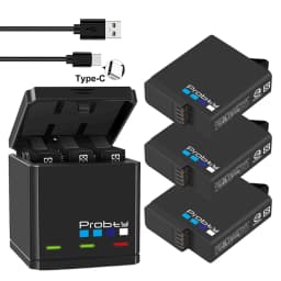 Original Probty for GoPro Hero 7 Hero 6 Hero 5 Black Battery or Triple Charger for Go Pro Hero7 6 Hero5 Black Camera Battery