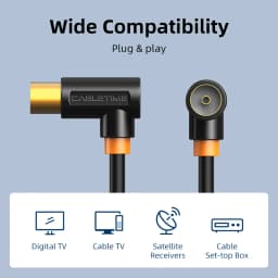 CABLETIME TV Cable 90degree Digital TV Line Satellite Antenna High Quality STB for HD Television Video Line C317