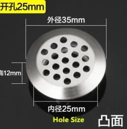 10pcs Round cabinet Air duct Vent Dia.19mm-53mm Steel Louver Mesh Hole plug decoration cover Wardrobe grille ventilation systems