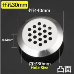 10pcs Round cabinet Air duct Vent Dia.19mm-53mm Steel Louver Mesh Hole plug decoration cover Wardrobe grille ventilation systems