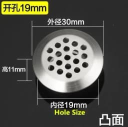 10pcs Round cabinet Air duct Vent Dia.19mm-53mm Steel Louver Mesh Hole plug decoration cover Wardrobe grille ventilation systems