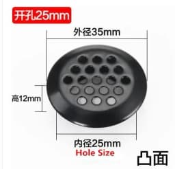 10pcs Round cabinet Air duct Vent Dia.19mm-53mm Steel Louver Mesh Hole plug decoration cover Wardrobe grille ventilation systems