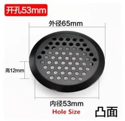 10pcs Round cabinet Air duct Vent Dia.19mm-53mm Steel Louver Mesh Hole plug decoration cover Wardrobe grille ventilation systems