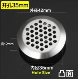 10pcs Round cabinet Air duct Vent Dia.19mm-53mm Steel Louver Mesh Hole plug decoration cover Wardrobe grille ventilation systems