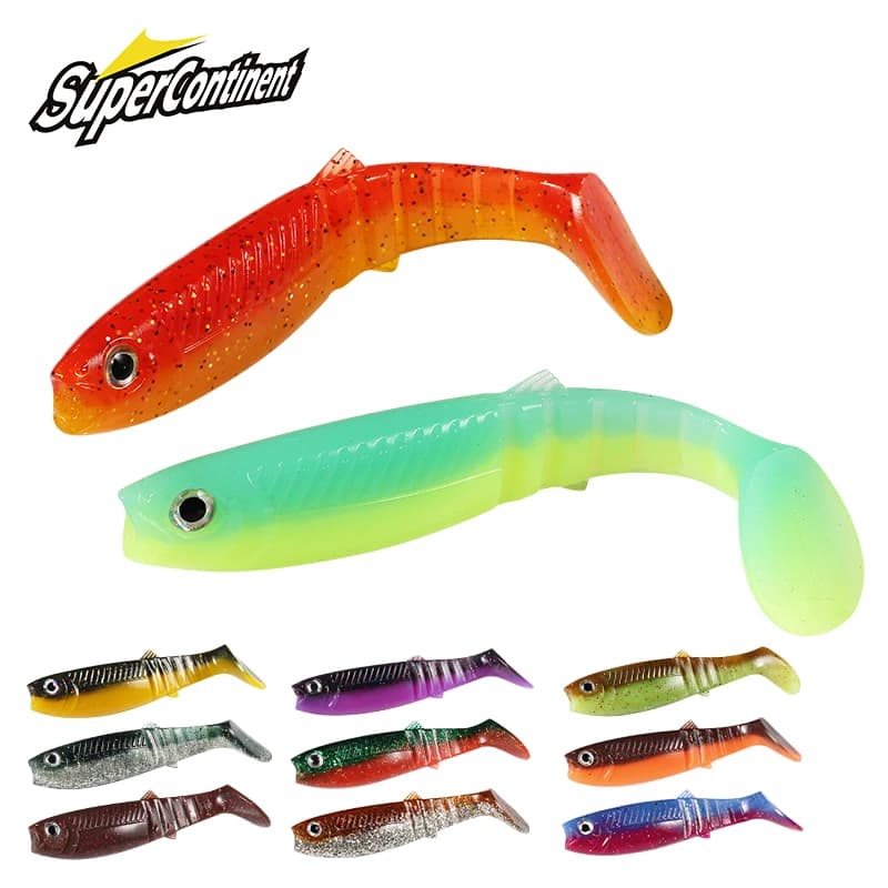 Supercontinent NEW cannibal baits 3D color bicolor smell bait 96mm/80mm/62mm Fishing Fish T Tail