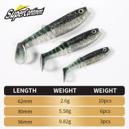 Supercontinent NEW cannibal baits 3D color bicolor smell bait 96mm/80mm/62mm Fishing Fish T Tail