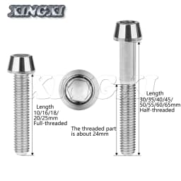 Xingxi Titanium M6x10 16 18 20 25 30 35 40 45 50 55 60 65mm Allen Key Taper Head Screw for Bicycle Headset Brake Bicicleta Bolts