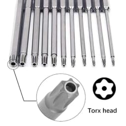 11 PCS Torx Security Bit Set S2 Steel Magnetic Security Screwdriver Set 50/100mm Star Screwdriver Set for Shark Vacuum T6-T40