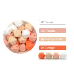 LOFCA 10PCS Silicone Beads Food Grade 14mm Hexagon Used In Jewelry Making Necklace Bracelets Keychain Jewelry Accessories