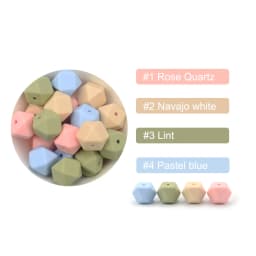 LOFCA 10PCS Silicone Beads Food Grade 14mm Hexagon Used In Jewelry Making Necklace Bracelets Keychain Jewelry Accessories