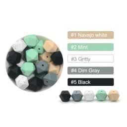 LOFCA 10PCS Silicone Beads Food Grade 14mm Hexagon Used In Jewelry Making Necklace Bracelets Keychain Jewelry Accessories