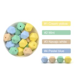 LOFCA 10PCS Silicone Beads Food Grade 14mm Hexagon Used In Jewelry Making Necklace Bracelets Keychain Jewelry Accessories