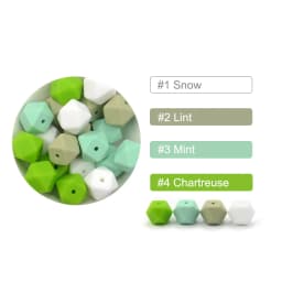 LOFCA 10PCS Silicone Beads Food Grade 14mm Hexagon Used In Jewelry Making Necklace Bracelets Keychain Jewelry Accessories