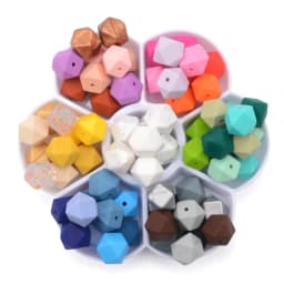 LOFCA 10PCS Silicone Beads Food Grade 14mm Hexagon Used In Jewelry Making Necklace Bracelets Keychain Jewelry Accessories