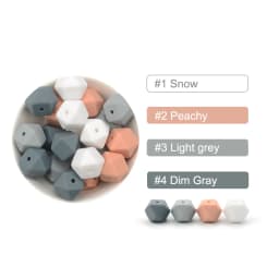 LOFCA 10PCS Silicone Beads Food Grade 14mm Hexagon Used In Jewelry Making Necklace Bracelets Keychain Jewelry Accessories