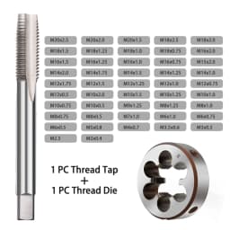 2pcs Left Hand Tap and Die Set HSS Machine Plug Tap Die Metric Taps Screw Thread Tap Drill M3/M6/M8/M10/M12/M14/M16/M18/M20