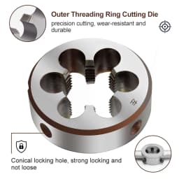 2pcs Left Hand Tap and Die Set HSS Machine Plug Tap Die Metric Taps Screw Thread Tap Drill M3/M6/M8/M10/M12/M14/M16/M18/M20