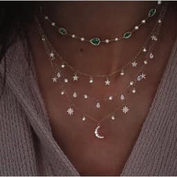 New Gold-plate Crystal Stars Pendant Necklaces For Women Necklace 2020 Multilevel Female Boho Vintage Jewelry Wedding Gift