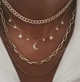 New Gold-plate Crystal Stars Pendant Necklaces For Women Necklace 2020 Multilevel Female Boho Vintage Jewelry Wedding Gift